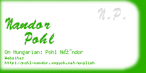 nandor pohl business card